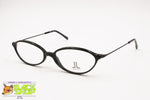 Lancetti LL 164 classic glasses, women frame oval cat eye, black lucite acetate, Deadstock New