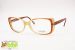 PIN'S Vintage NOS women eyeglass frame, acetate shaded brown cat eye squared, New Old Stock