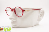 CIDI made in Italy, Vintage round glasses frame eyeglass traslucent red, New Old Stock 1990s